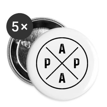 Papa - Buttons groß 56 mm (5er Pack) - Weiß - Vorne