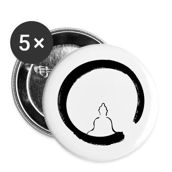 Buddha Enso Line Art - Minimalist - Buttons large 2.2''/56 mm (5-pack) - white - Front