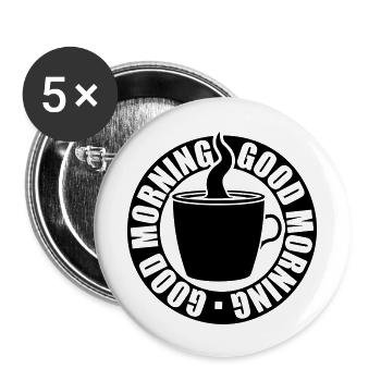 Circle Good Morning - Buttons large 2.2''/56 mm (5-pack) - white - Front