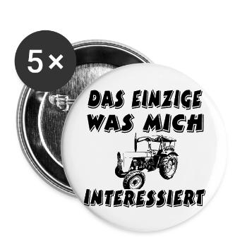 Traktor - Buttons groß 56 mm (5er Pack) - Weiß - Vorne
