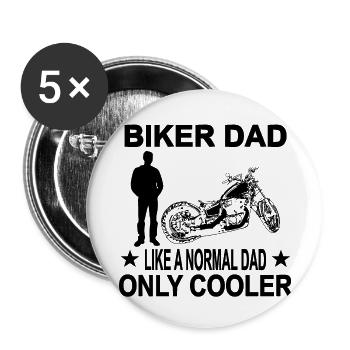 Motocyclette - Lot de 5 grands badges (56 mm) - blanc - Devant