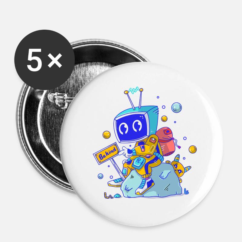 TV Dude - Buttons large 2.2''/56 mm (5-pack) - white