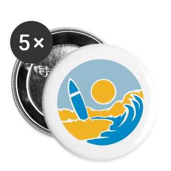 County Beach Surfboard - Buttons large 2.2''/56 mm (5-pack) - white - Front