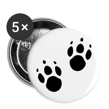 Animal trail Paw print Animal lover - Buttons large 2.2''/56 mm (5-pack) - white - Front