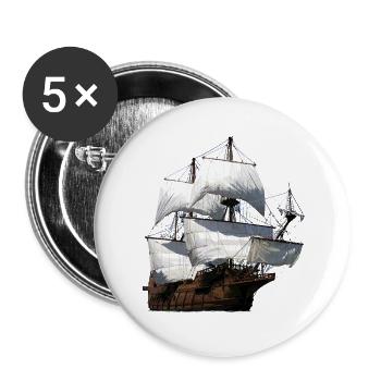 Sailing ship - Buttons large 2.2''/56 mm (5-pack) - white - Front