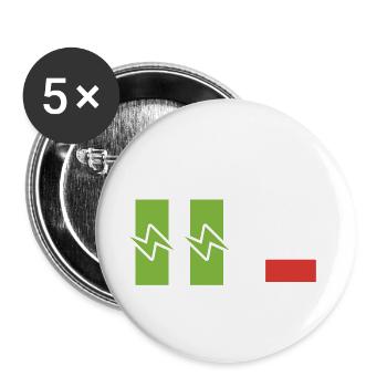 Dad Twins Battery Energy Power - Buttons large 2.2''/56 mm (5-pack) - white - Front