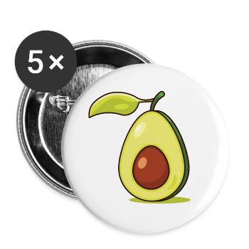Avocado - Buttons large 2.2''/56 mm (5-pack) - white - Front