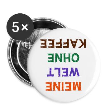 Kaffeetrinker Humorvoll Statement Kafffee Koffein - Buttons groß 56 mm (5er Pack) - Weiß - Vorne
