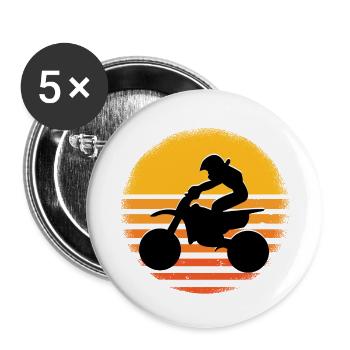 Motorcross - Buttons groß 56 mm (5er Pack) - Weiß - Vorne