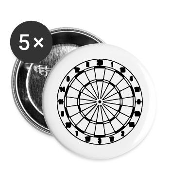 Fléchettes Fléchettes Fléchettes Fléchettes Joueur de fléchettes Sport 7 - Lot de 5 grands badges (56 mm) - blanc - Devant