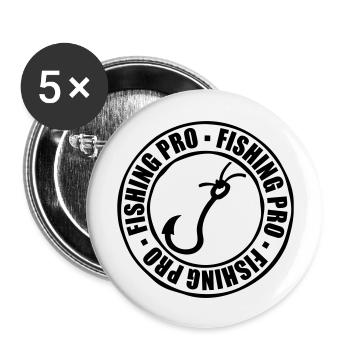 Stamp Fishing Pro - Buttons large 2.2''/56 mm (5-pack) - white - Front
