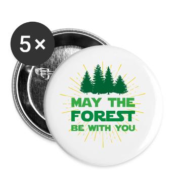 May The Forest Be With You - Buttons large 2.2''/56 mm (5-pack) - white - Front