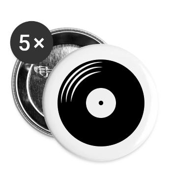Vinyl record round - Buttons large 2.2''/56 mm (5-pack) - white - Front