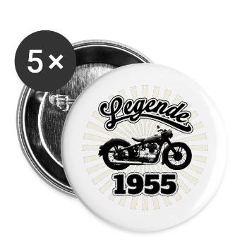 Motorrad Legende 1955 DDR - Buttons groß 56 mm (5er Pack) - Weiß - Vorne