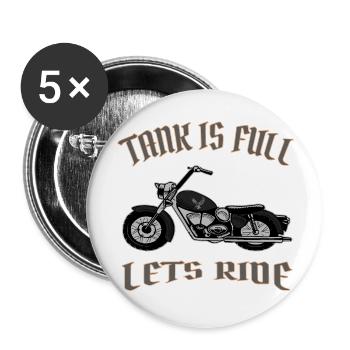 Le réservoir de moto démarre complètement - Lot de 5 grands badges (56 mm) - blanc - Devant