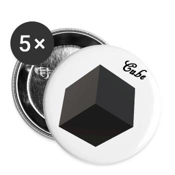 Cube 3D - Buttons groß 56 mm (5er Pack) - Weiß - Vorne