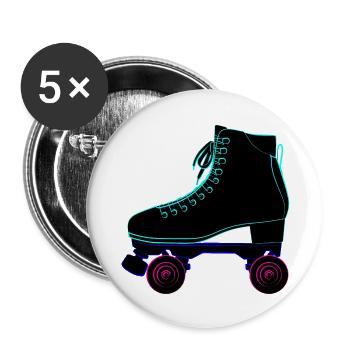 Rollschuhe, roller skates derby skate park, wrotki - Buttons groß 56 mm (5er Pack) - Weiß - Vorne