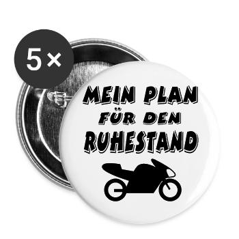 Motorrad - Buttons groß 56 mm (5er Pack) - Weiß - Vorne