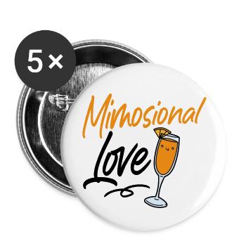 Lustiges Mimosional Love Sonntag Brunch Shirt - Buttons groß 56 mm (5er Pack) - Weiß - Vorne