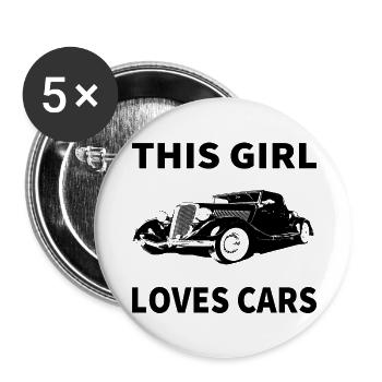 Voiture - Lot de 5 grands badges (56 mm) - blanc - Devant