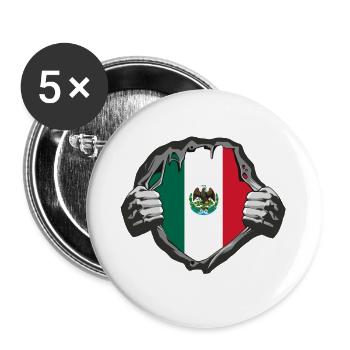 mexico Flag Design - Buttons large 2.2''/56 mm (5-pack) - white - Front