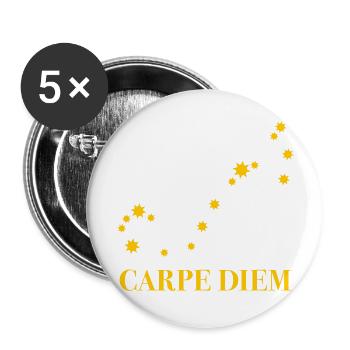 Carpe Diem utilise la constellation du jour Ciel du Scorpion - Lot de 5 grands badges (56 mm) - blanc - Devant
