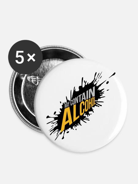 Farbklecks May Contain Alcohol - Buttons groß 56 mm (5er Pack) - Weiß