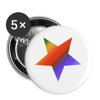 buntes mosaikdesign Sternenmuster, farbenfroh - Buttons groß 56 mm (5er Pack) - Weiß - Vorne