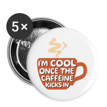 Coffee lovers Cool Statement Coffee Coffee Cup - Buttons large 2.2''/56 mm (5-pack) - white - Front