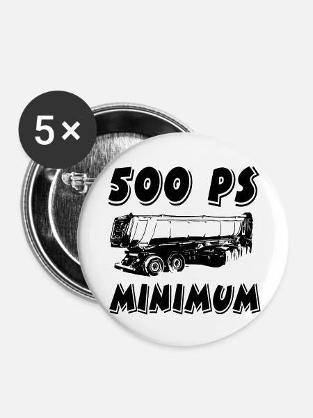 Truck - Buttons groß 56 mm (5er Pack) - Weiß
