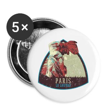 Retro-Abzeichen, Paris Frankreich ist meine Heimatstadt - Buttons groß 56 mm (5er Pack) - Weiß - Vorne