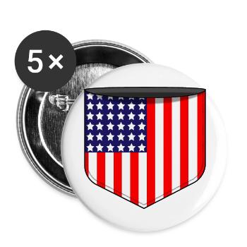 poche USA - Lot de 5 grands badges (56 mm) - blanc - Devant