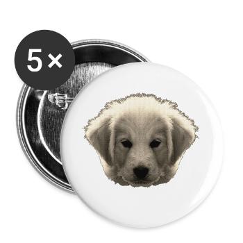 goldie gesicht, hundeliebhaber geschenke - Buttons groß 56 mm (5er Pack) - Weiß - Vorne