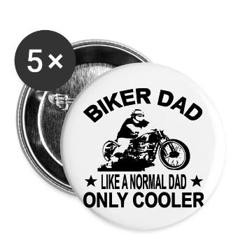 Motorrad - Buttons groß 56 mm (5er Pack) - Weiß - Vorne