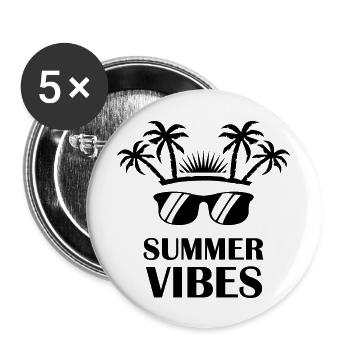 Summer Vibes - Buttons groß 56 mm (5er Pack) - Weiß - Vorne