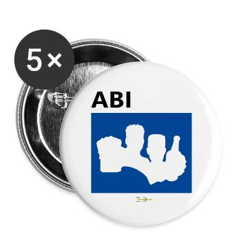 Bier Liga Logo ABI-Treff Jahr Blanko Blau 2 - Buttons groß 56 mm (5er Pack) - Weiß - Vorne