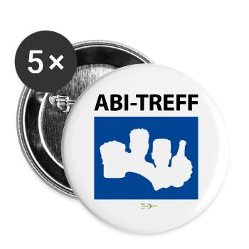 Bier Liga Logo ABI-Treff Jahr Blau 2 - Buttons groß 56 mm (5er Pack) - Weiß - Vorne
