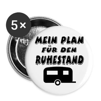 Camping - Buttons groß 56 mm (5er Pack) - Weiß - Vorne