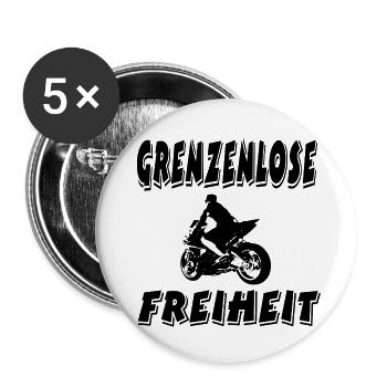 Motorrad - Buttons groß 56 mm (5er Pack) - Weiß - Vorne