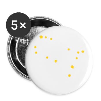 Carpe Diem a utilisé la constellation du jour Gémeaux - Lot de 5 grands badges (56 mm) - blanc - Devant