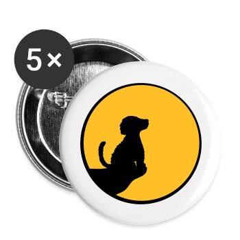 Moon Cliff Sitting Dog - Buttons large 2.2''/56 mm (5-pack) - white - Front