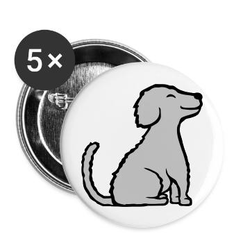 Happy seated good dog - Buttons large 2.2''/56 mm (5-pack) - white - Front