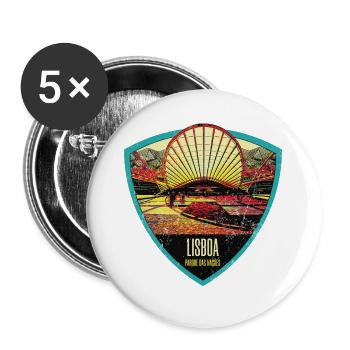 Lisbonne Portugal, parc des nations - Lot de 5 grands badges (56 mm) - blanc - Devant