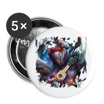 My Bleeding Heart Plays Guitar - Buttons large 2.2''/56 mm (5-pack) - white - Front