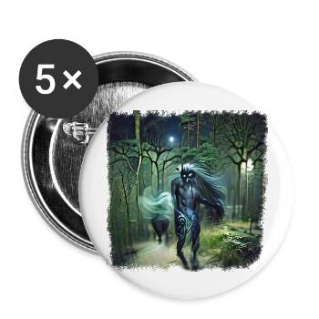 The Forest Spirit Becomes The Nightwalker - Buttons large 2.2''/56 mm (5-pack) - white - Front