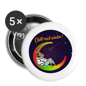 Chill mal wieder - Buttons groß 56 mm (5er Pack) - Weiß - Vorne