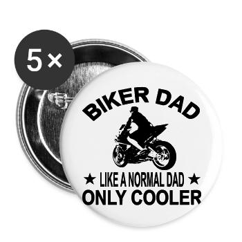 Motorrad - Buttons groß 56 mm (5er Pack) - Weiß - Vorne