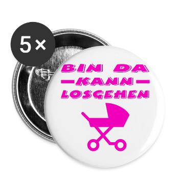 Baby - Buttons groß 56 mm (5er Pack) - Weiß - Vorne