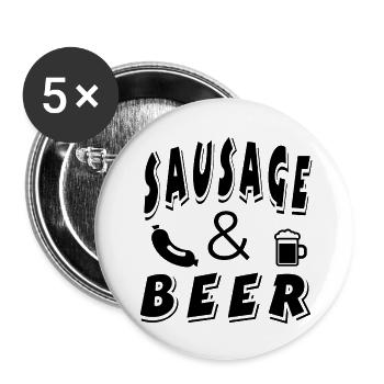 Beer - Buttons large 2.2''/56 mm (5-pack) - white - Front