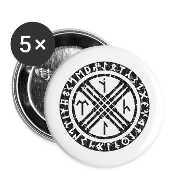 Tengri - Buttons large 2.2''/56 mm (5-pack) - white - Front